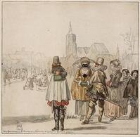 KG 03932
<br/>
Aan het ijs in Den Haag ('Winterkoning Frederik V van de Palts')
<br/>
<em>Ploos van Amstel, Cornelis (1726-1798)</em>